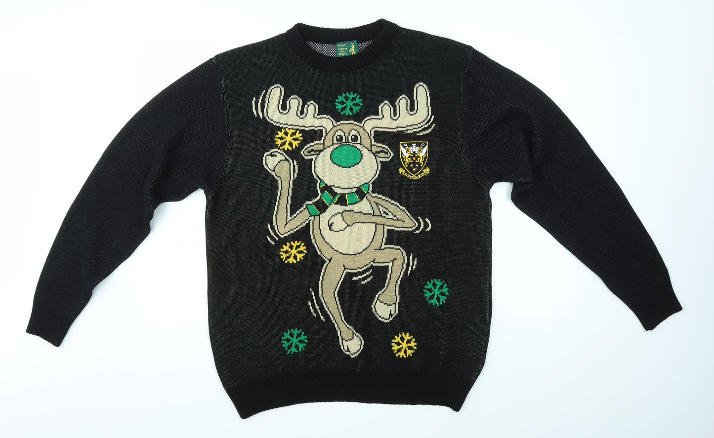 PROUD HISTORY BRIGHT FUTURE Mens Multicoloured  Knit Pullover Jumper Size XL  - NORTHAMPTON SAINTS FESTIVE