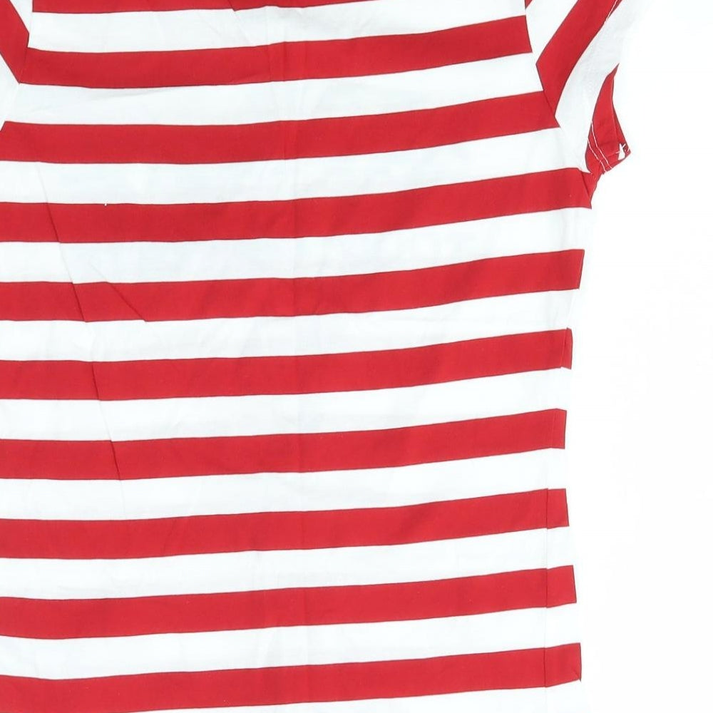 Continental Womens Red Striped  Basic T-Shirt Size M  - WESTLIFE FACE TO FACE TOUR 2006