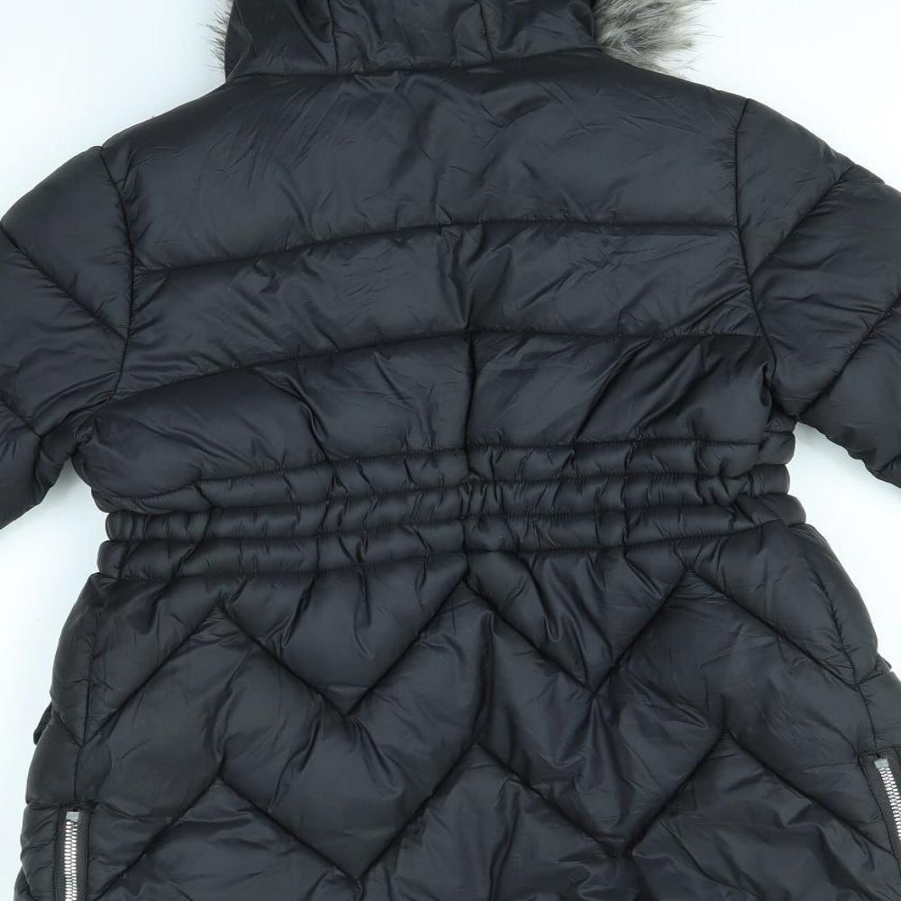 TU Girls Black   Overcoat Coat Size 7-8 Years