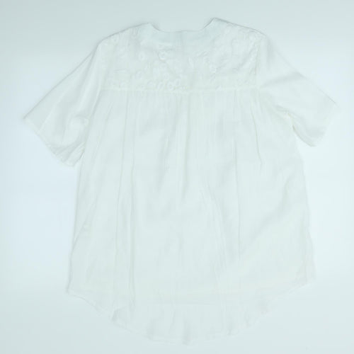 Preworn Womens White   Basic Blouse Size L