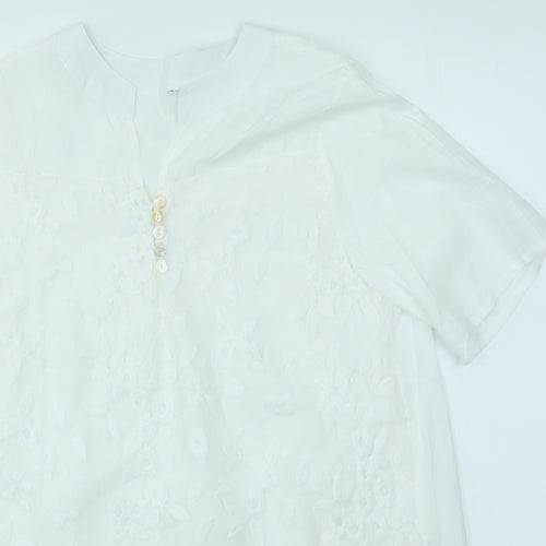 Preworn Womens White   Basic Blouse Size L