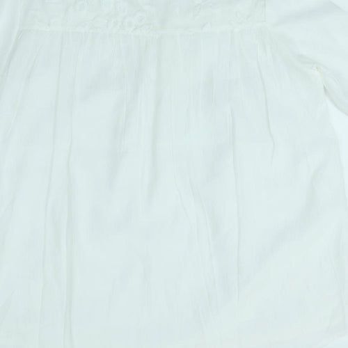 Preworn Womens White   Basic Blouse Size L