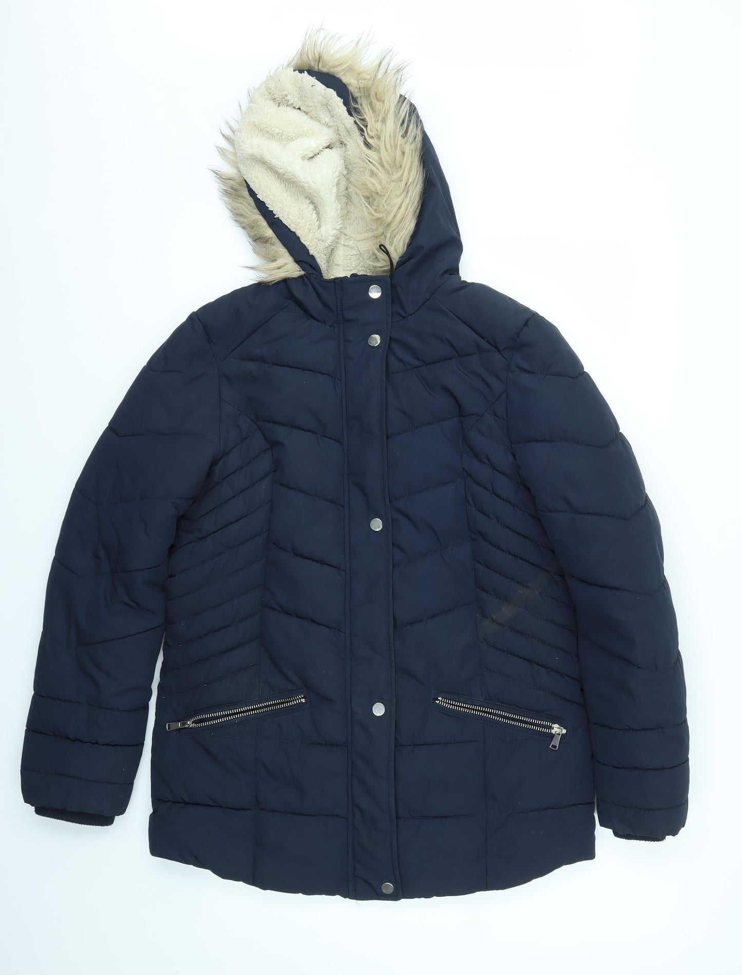 Primark Girls Blue   Parka Coat Size 14-15 Years