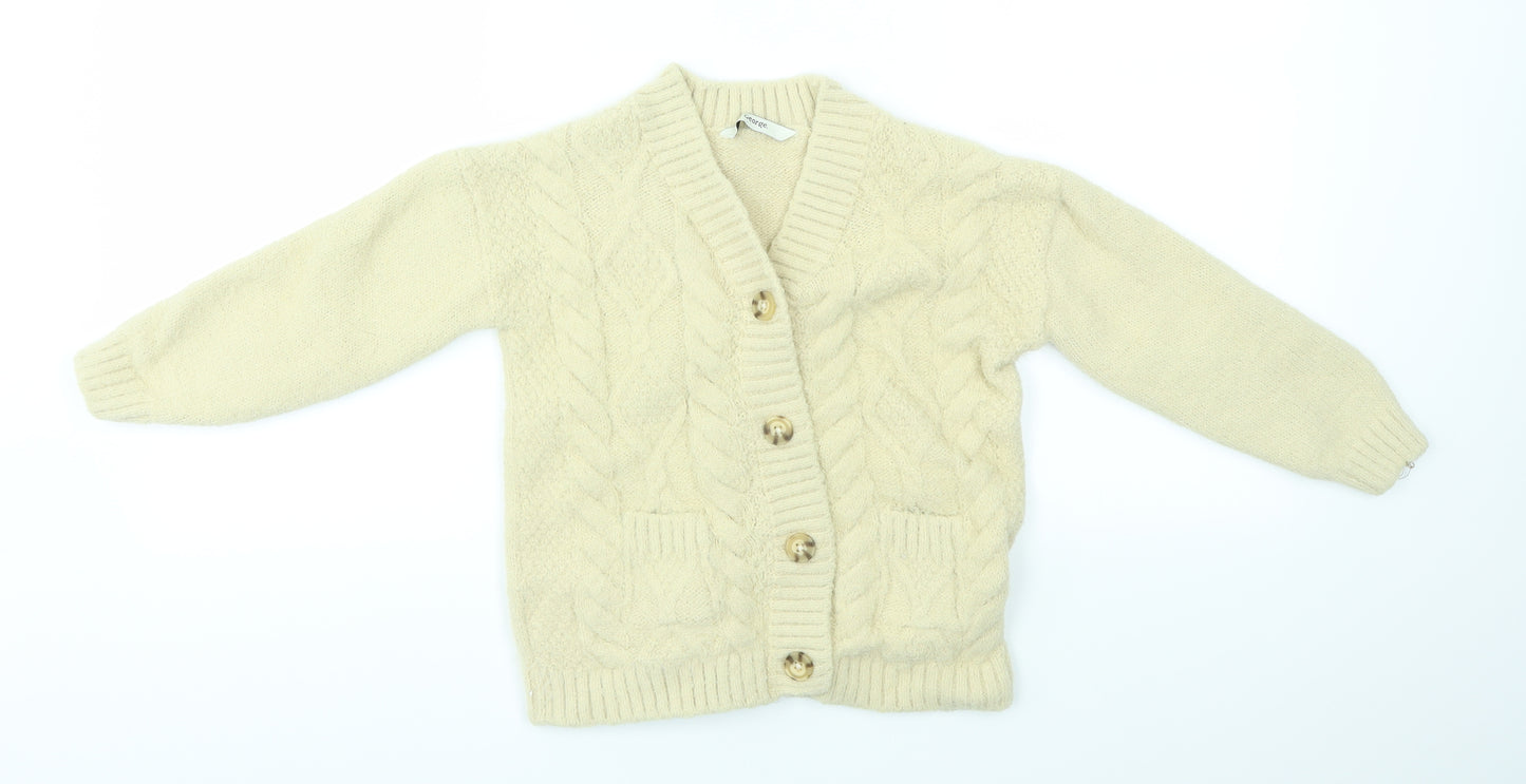 George Girls Beige   Cardigan Jumper Size 7-8 Years