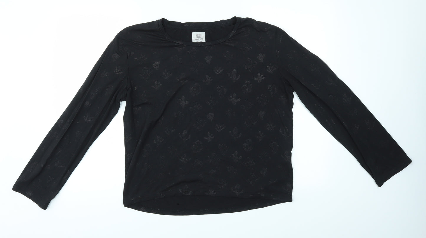 CHELSEA PEERS Womens Black   Basic T-Shirt Size M