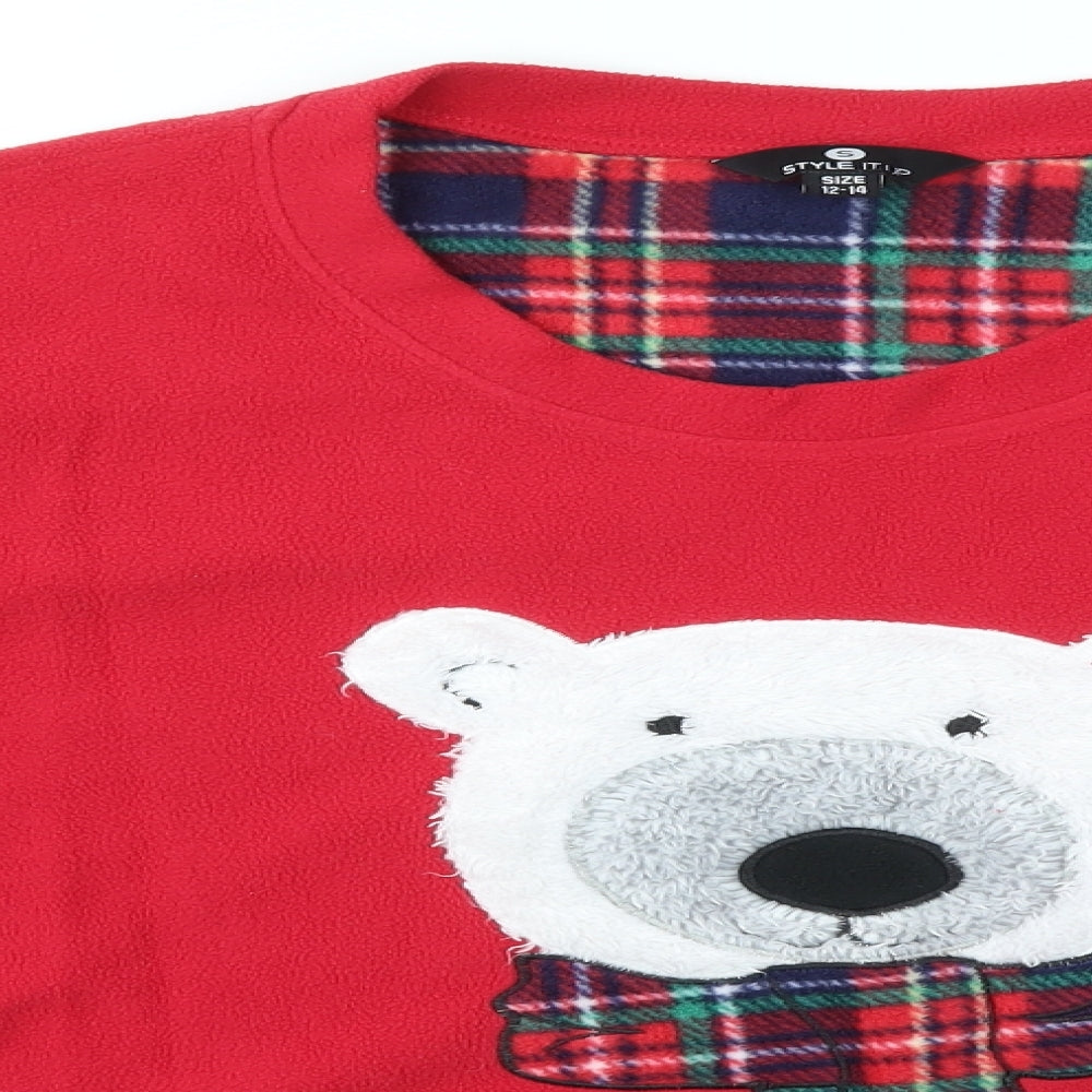 Style it up Womens Red Solid  Top Pyjama Top Size 12