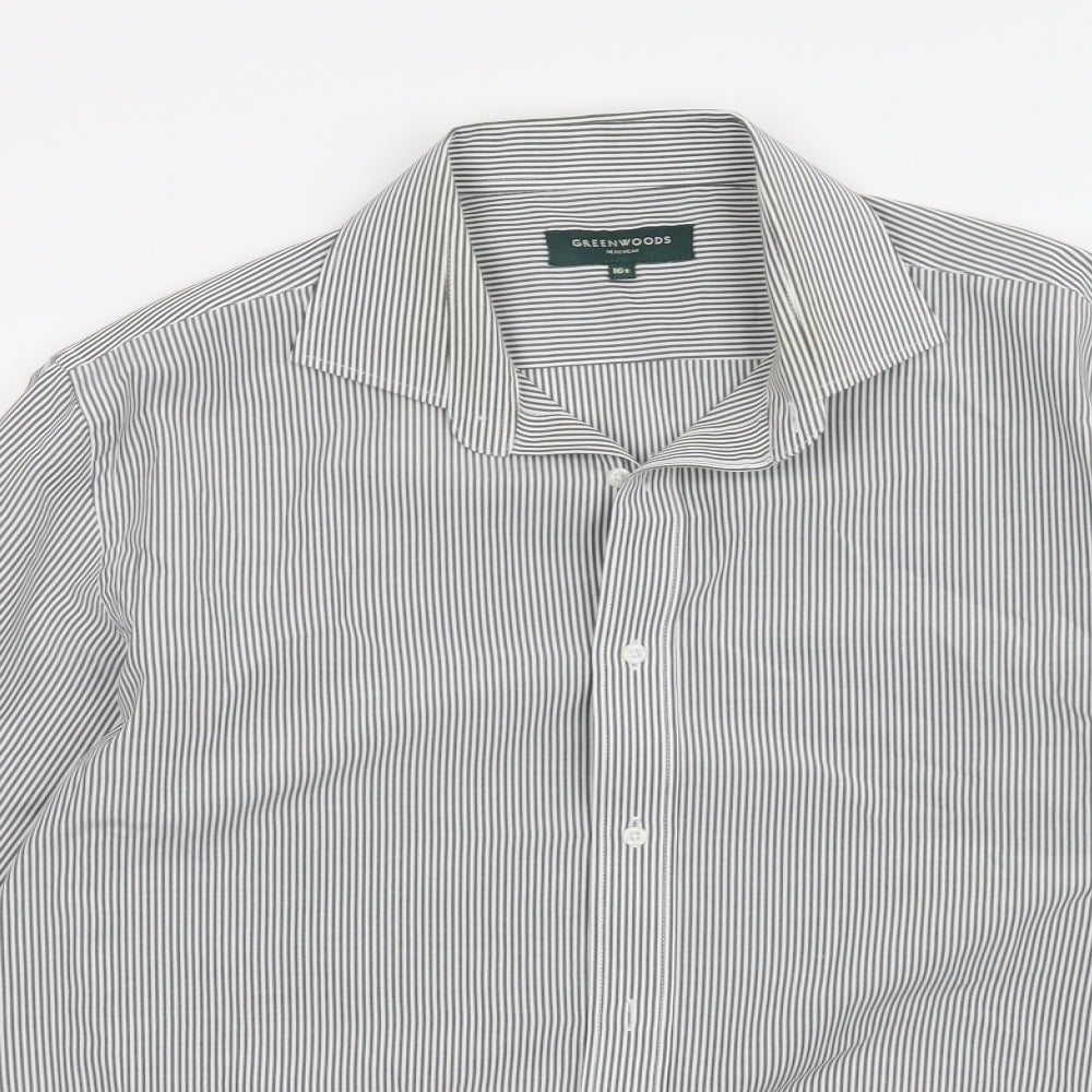 Greenwoods Mens Multicoloured Striped   Dress Shirt Size 16.5