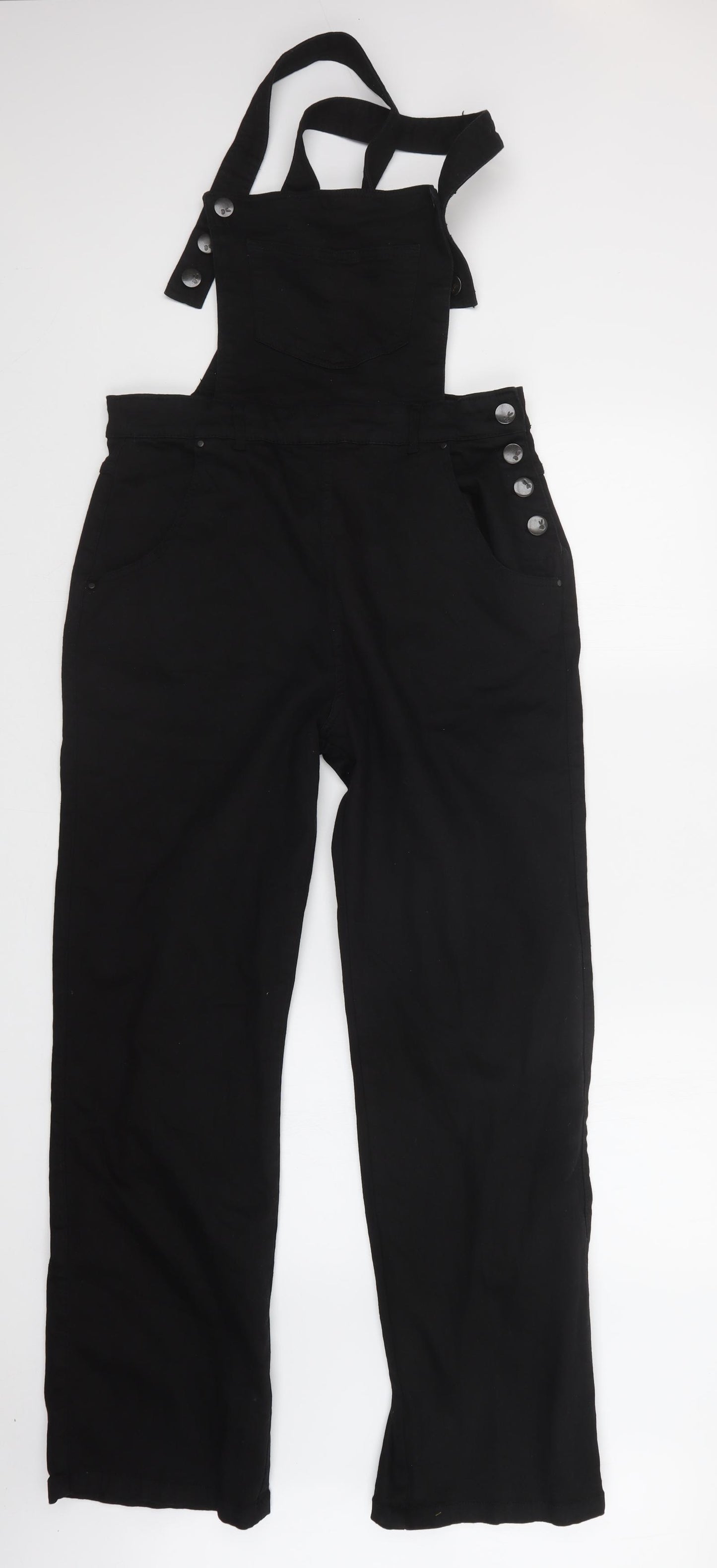 Hell Bunny Womens Black   Dungaree One-Piece Size 14