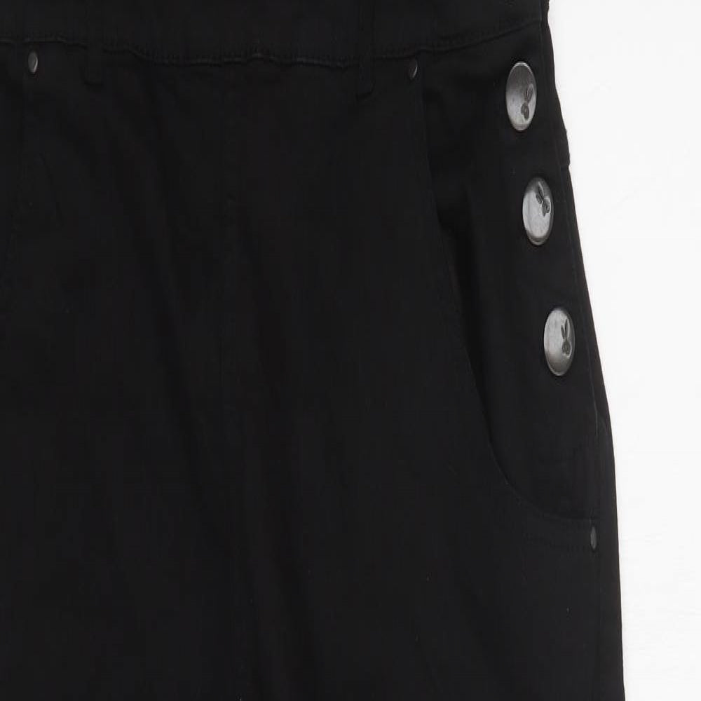 Hell Bunny Womens Black   Dungaree One-Piece Size 14