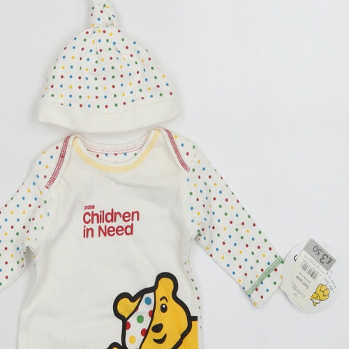 George Baby White Polka Dot  Babygrow One-Piece Size Newborn