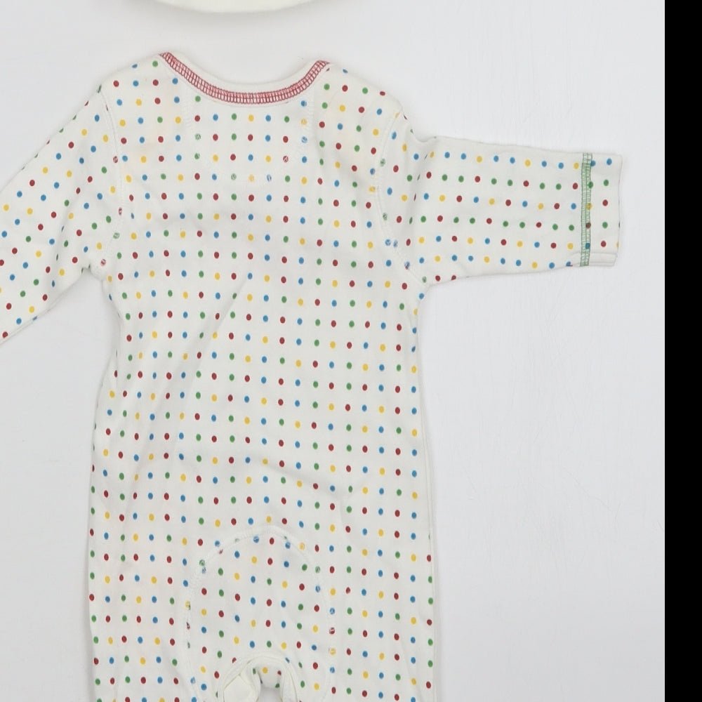 George Baby White Polka Dot  Babygrow One-Piece Size Newborn