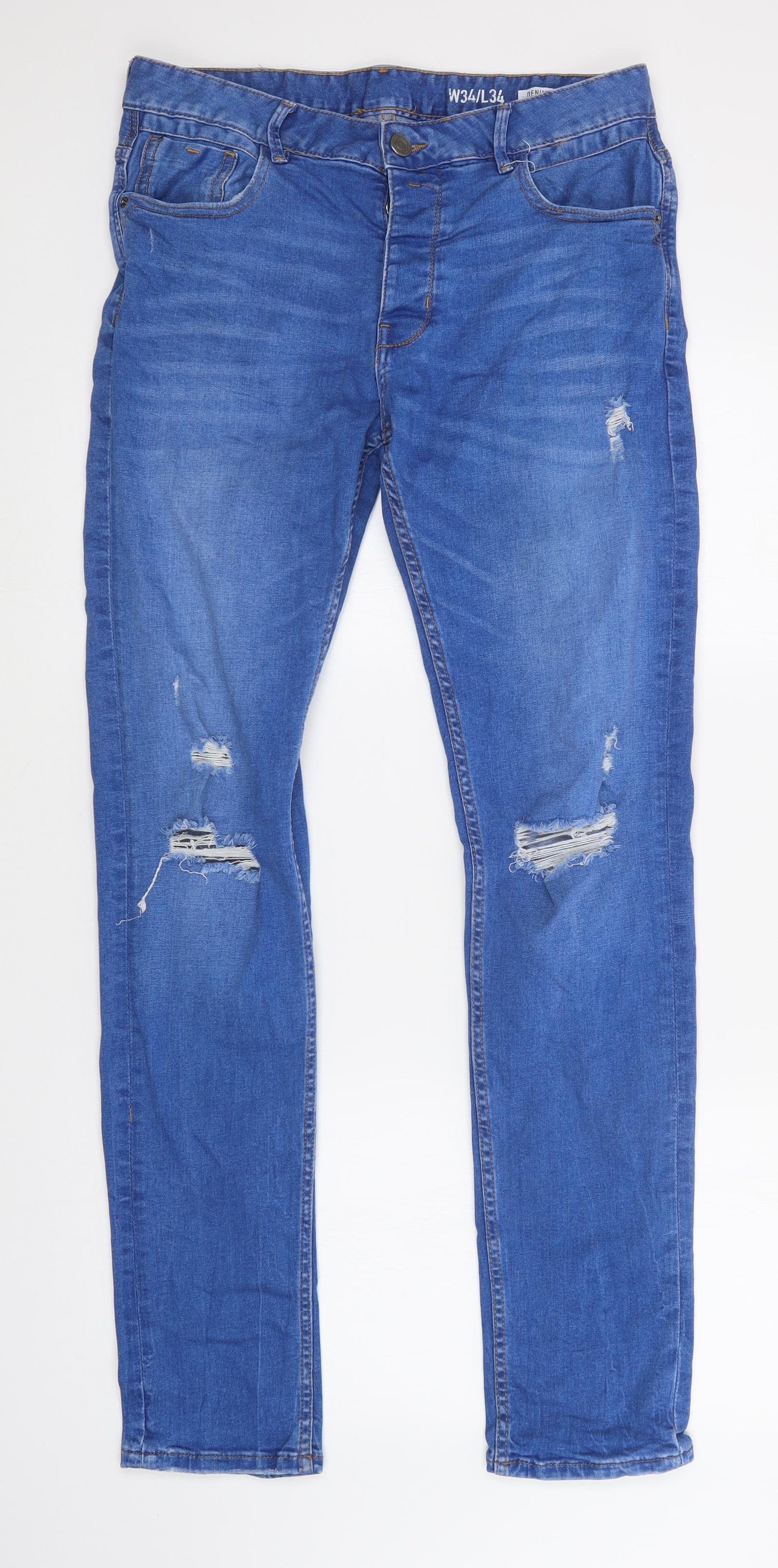 Denim CO Mens Blue   Skinny Jeans Size 34 L34 in
