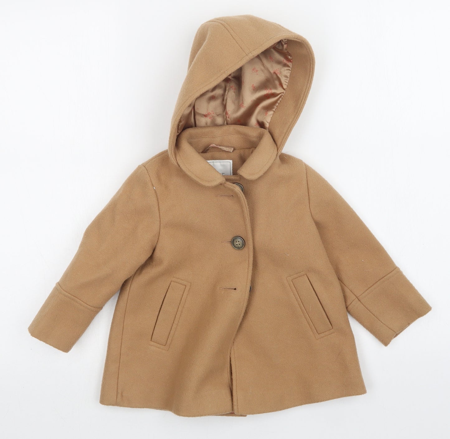 NEXT Girls Brown   Overcoat Coat Size 12-18 Months