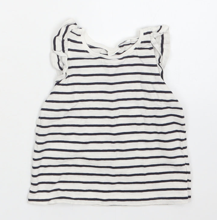 NEXT Girls Multicoloured Striped Basic T-Shirt Size 24 Months
