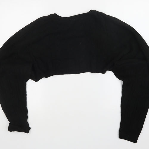 PRETTYLITTLETHING Womens Black   Pullover Jumper Size S  - Cropped