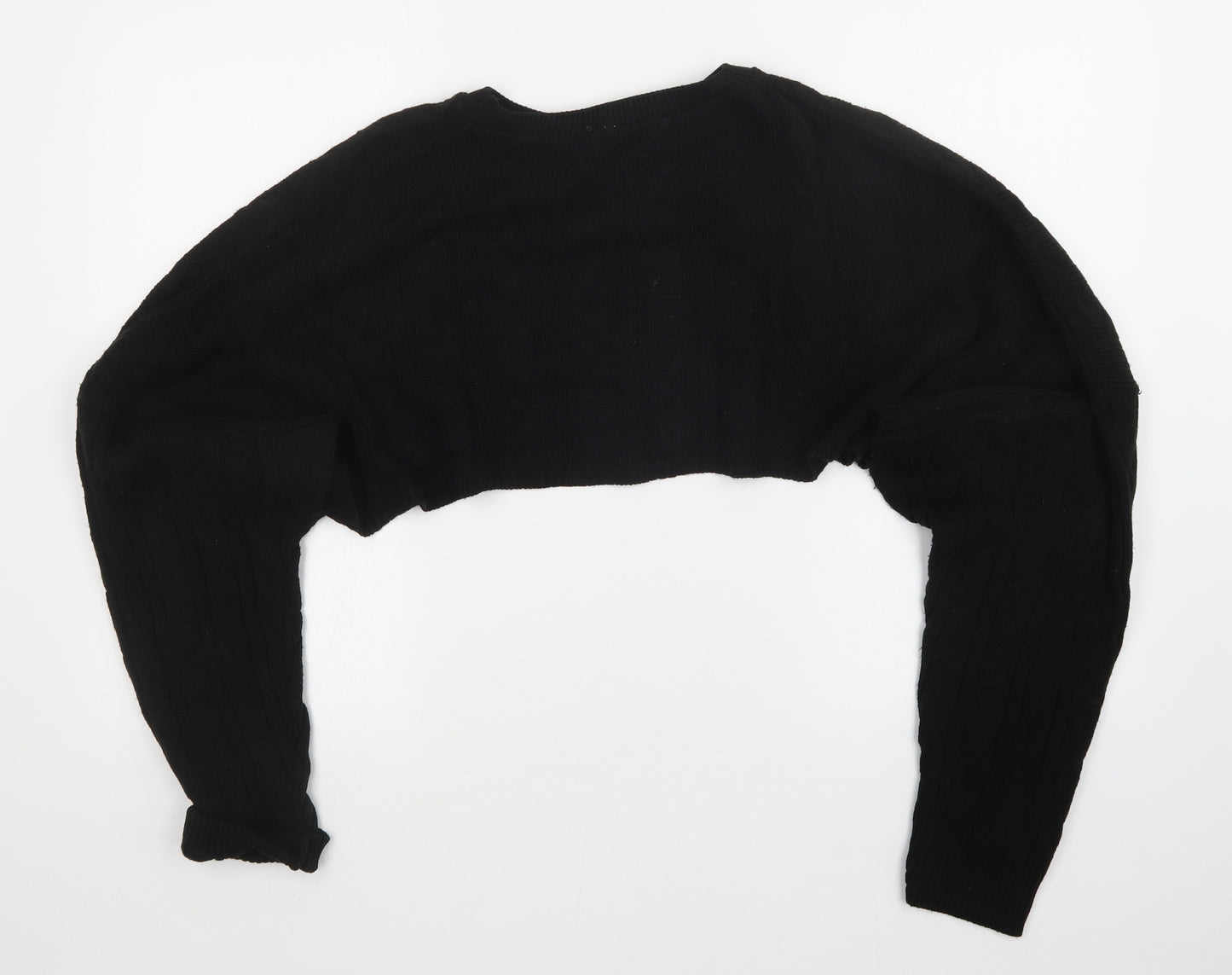 PRETTYLITTLETHING Womens Black   Pullover Jumper Size S  - Cropped