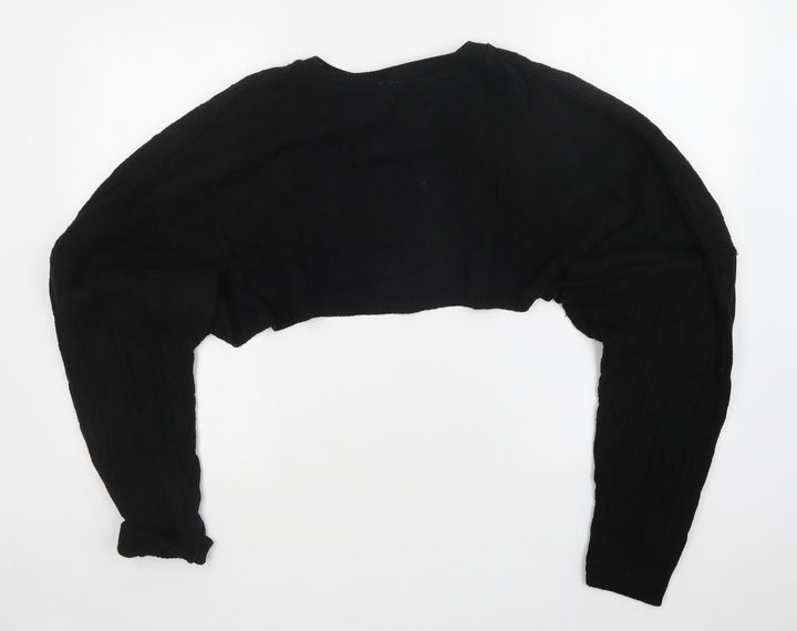 PRETTYLITTLETHING Womens Black   Pullover Jumper Size S  - Cropped