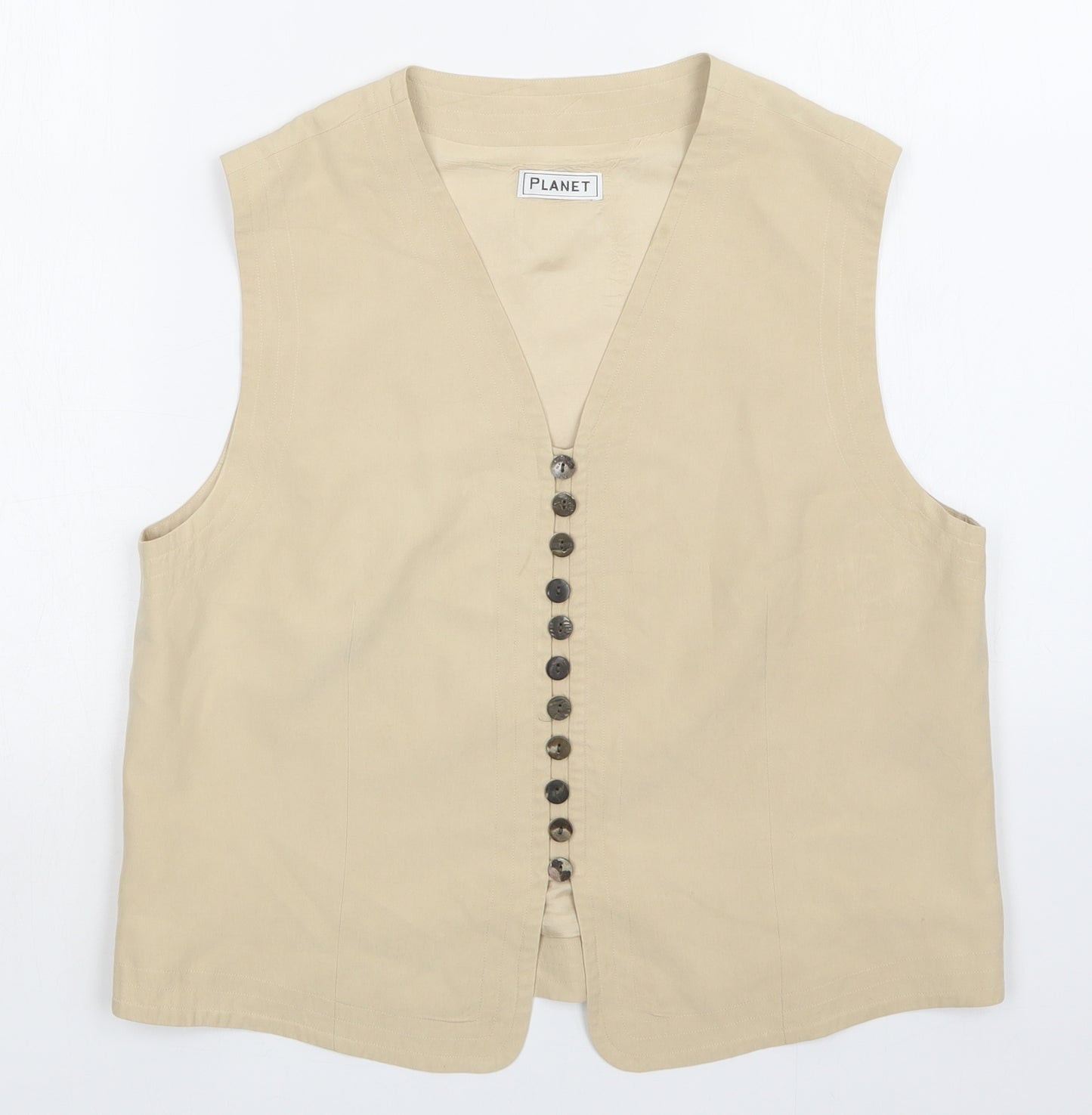 PLANET Womens Beige    Suit Waistcoat Size 14
