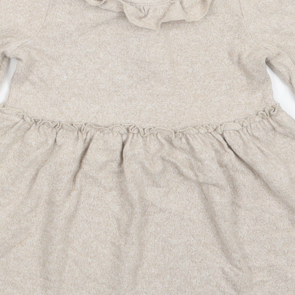 George Girls Beige   Jumper Dress  Size 2-3 Years