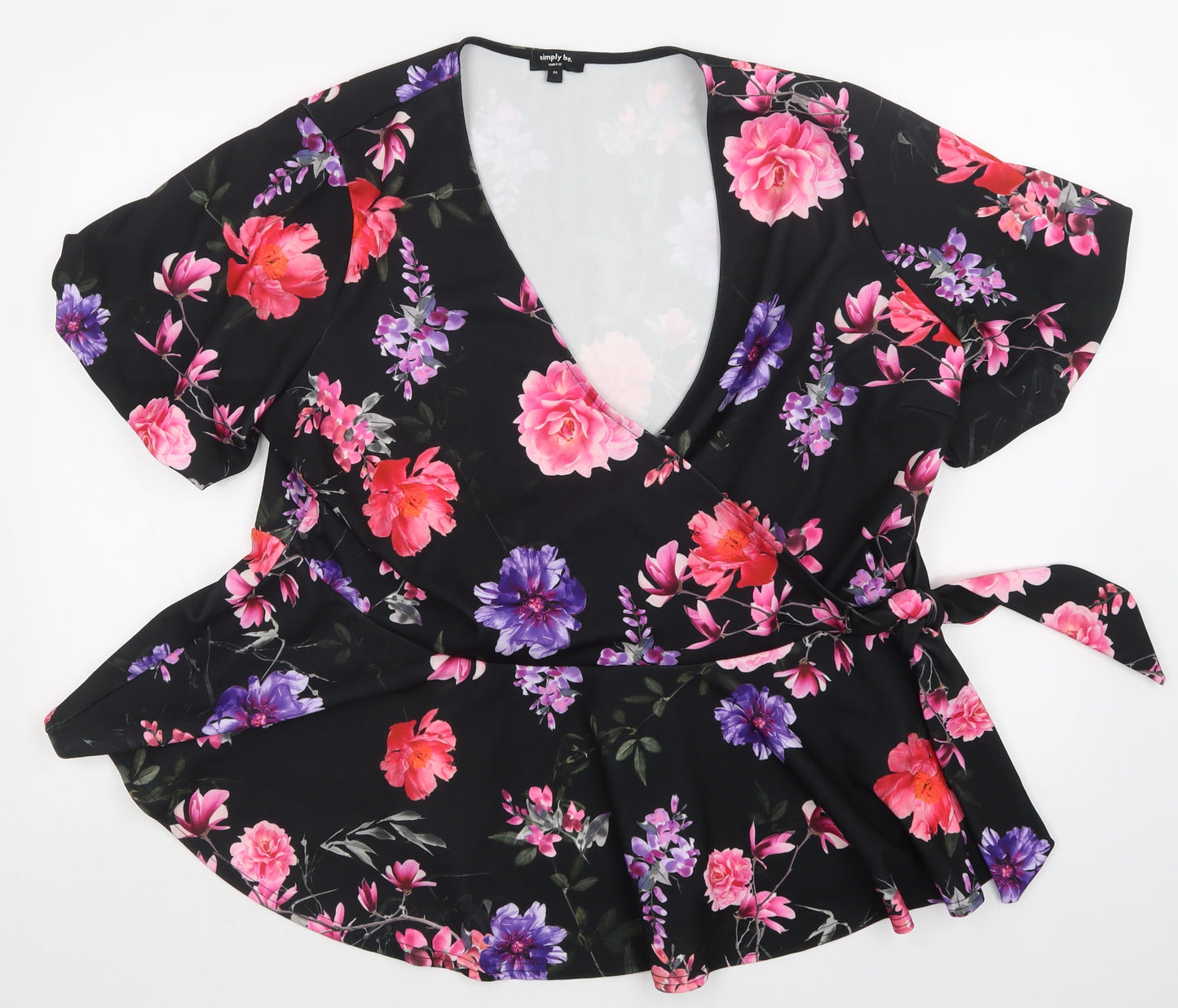 Simply Be Womens Multicoloured Floral  Basic Blouse Size 24