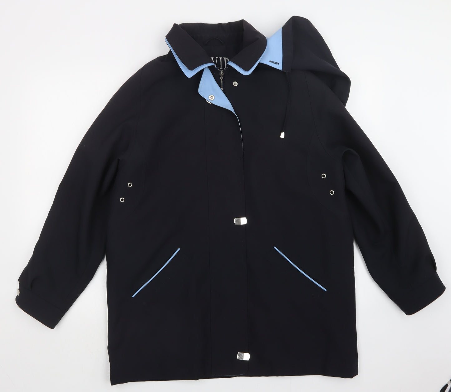 DAVID BARRY Womens Black   Overcoat Coat Size 14