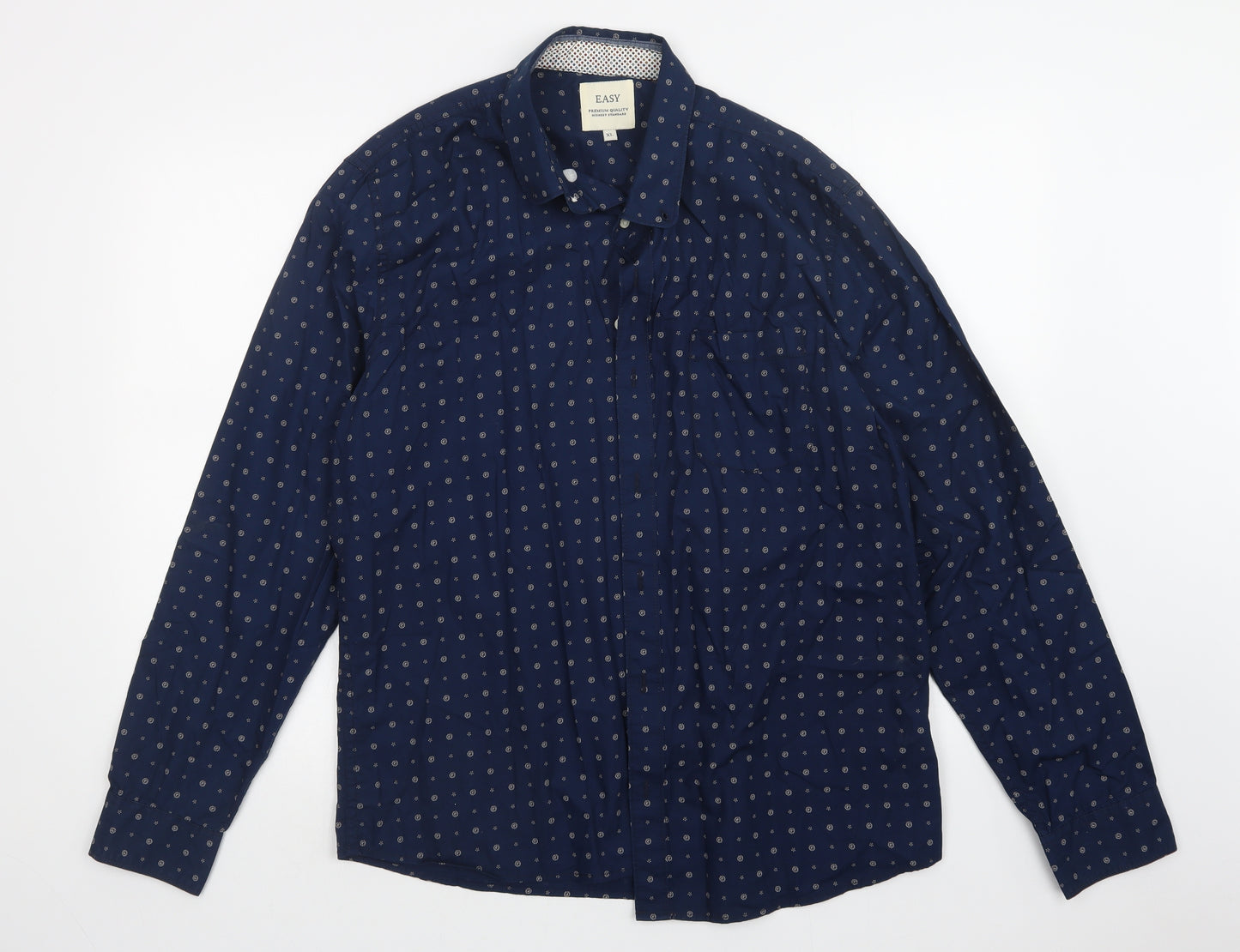 Matalan Mens Blue Polka Dot   Button-Up Size XL
