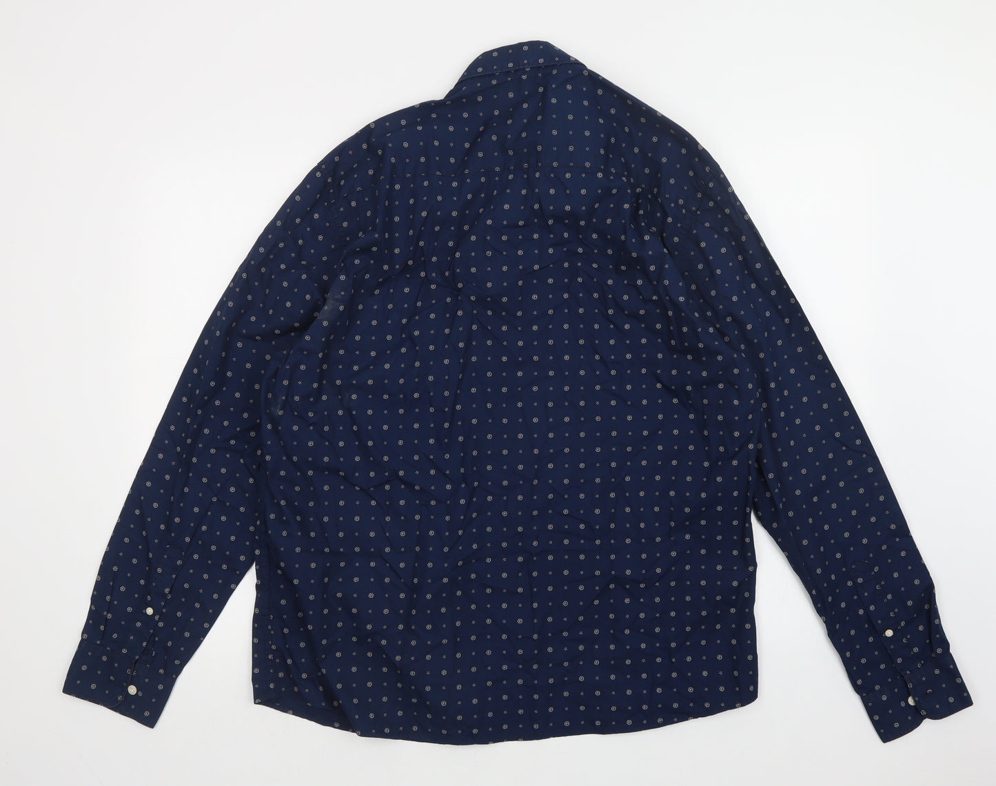Matalan Mens Blue Polka Dot   Button-Up Size XL