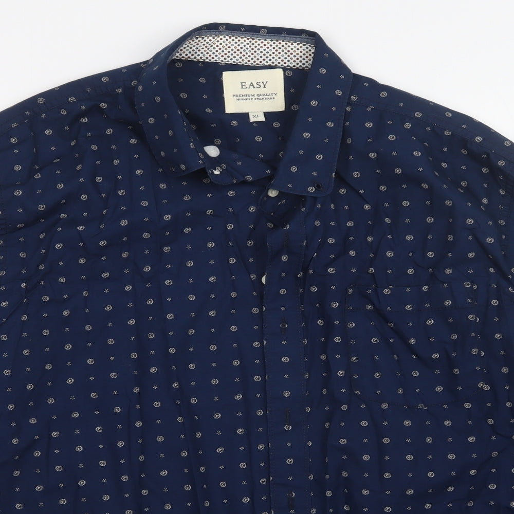 Matalan Mens Blue Polka Dot   Button-Up Size XL