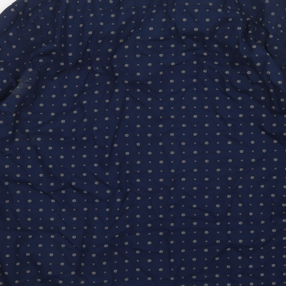 Matalan Mens Blue Polka Dot   Button-Up Size XL