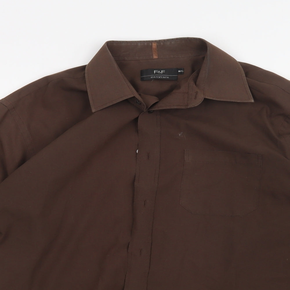F&F Mens Brown    Dress Shirt Size 16.5