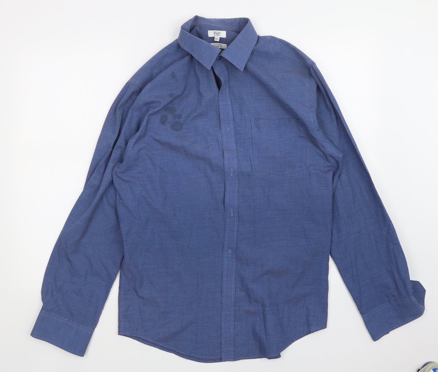 F&F Mens Blue    Dress Shirt Size 16.5
