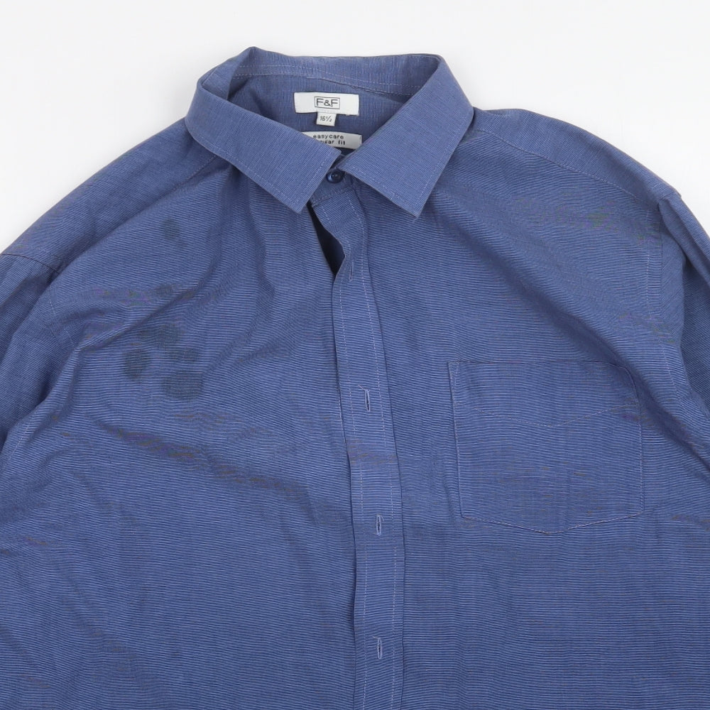 F&F Mens Blue    Dress Shirt Size 16.5