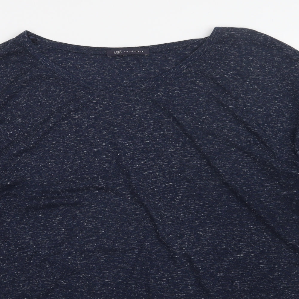 M&S Womens Blue   Basic T-Shirt Size 16
