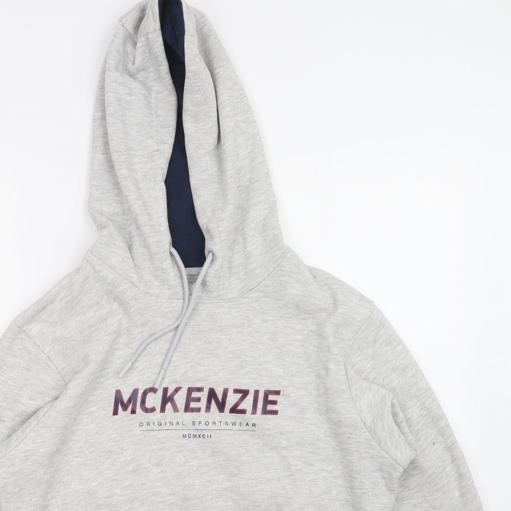 McKenzie Mens Grey   Pullover Hoodie Size M