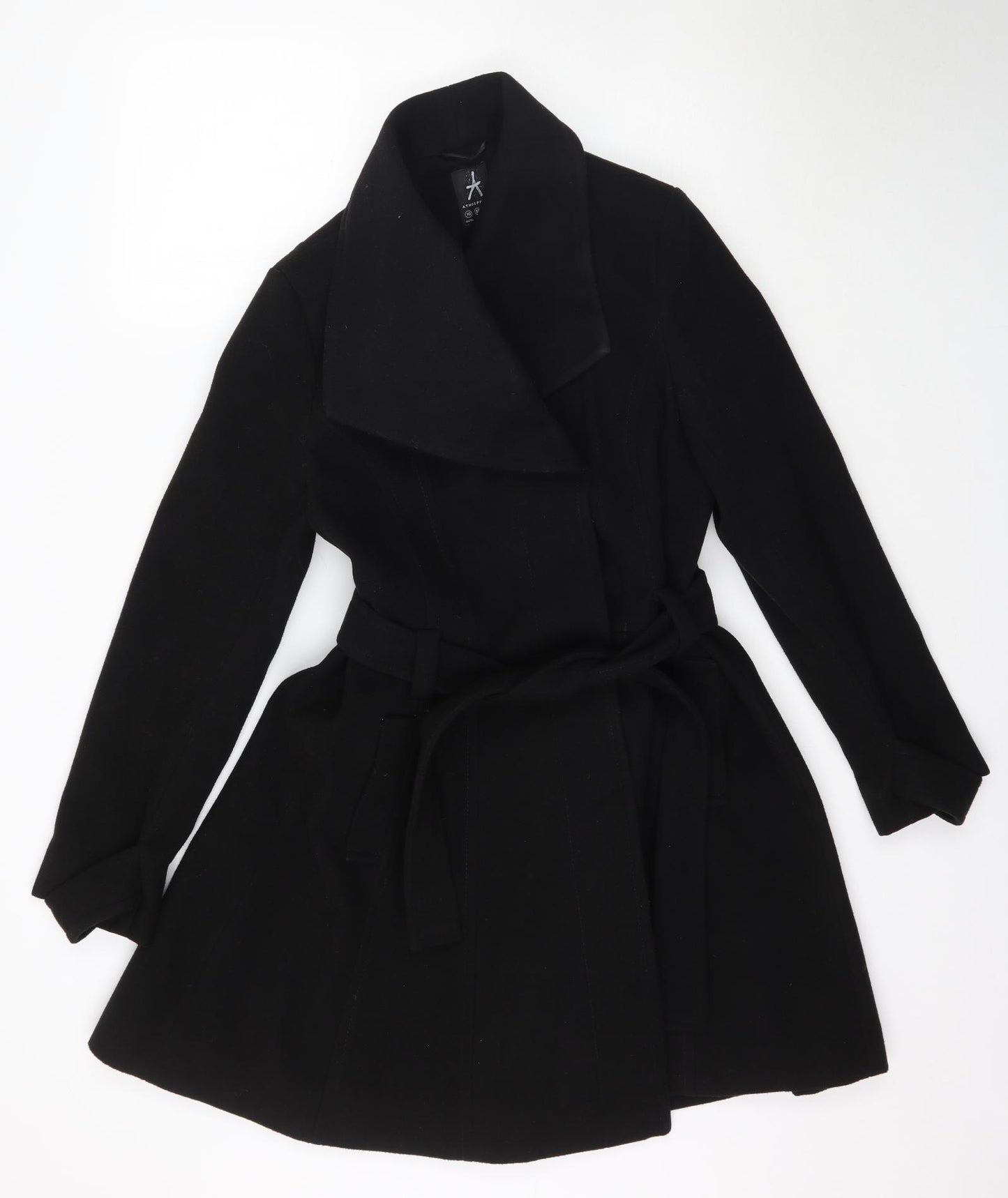 Atmosphere Womens Black   Overcoat Coat Size 10