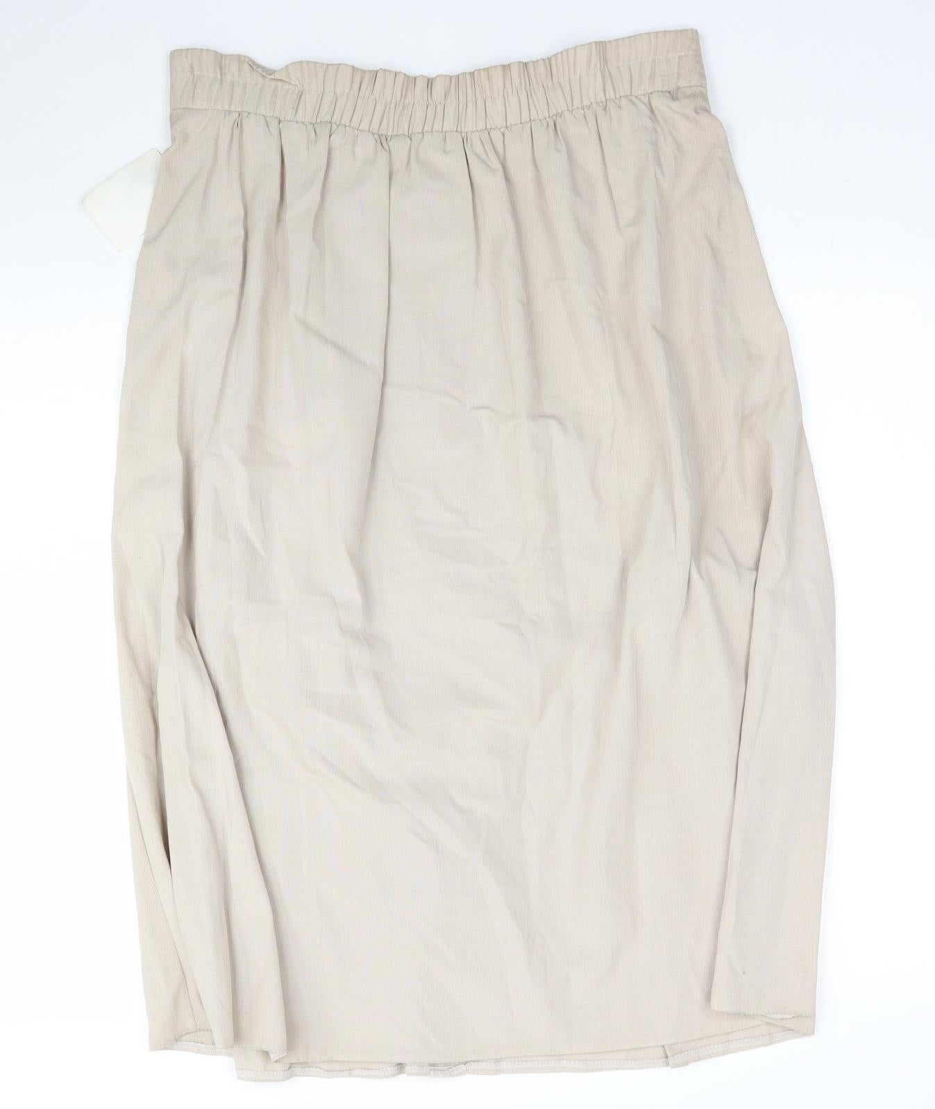 Preworn Womens Beige   A-Line Skirt Size 14