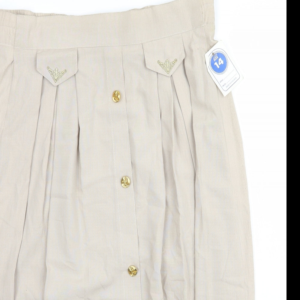 Preworn Womens Beige   A-Line Skirt Size 14