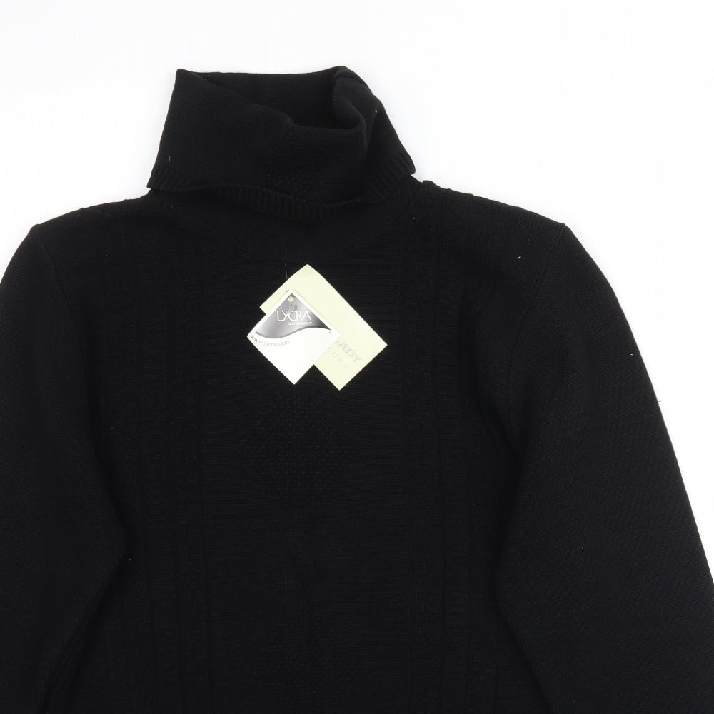 Future Lady Womens Black  Knit Pullover Jumper Size M