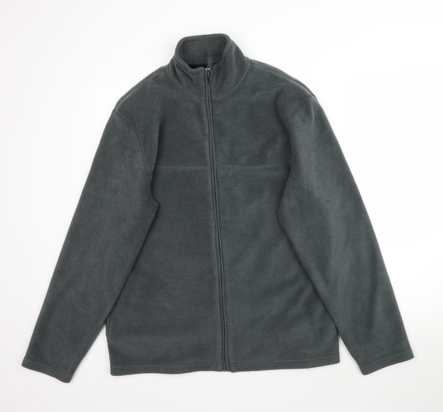 Preworn Mens Green  Fleece Full Zip Sweatshirt Size M