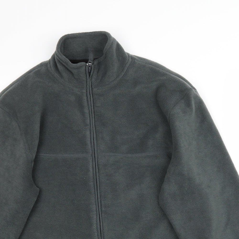 Preworn Mens Green  Fleece Full Zip Sweatshirt Size M