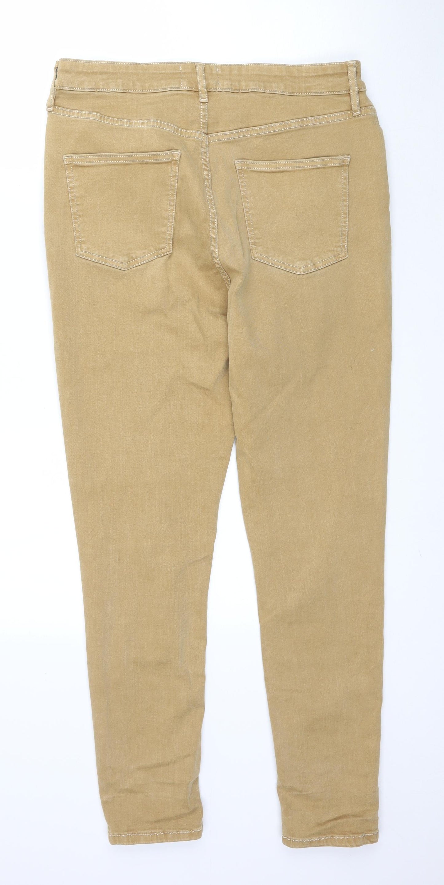 F&F Womens Beige  Denim Skinny Jeans Size 14 L28 in