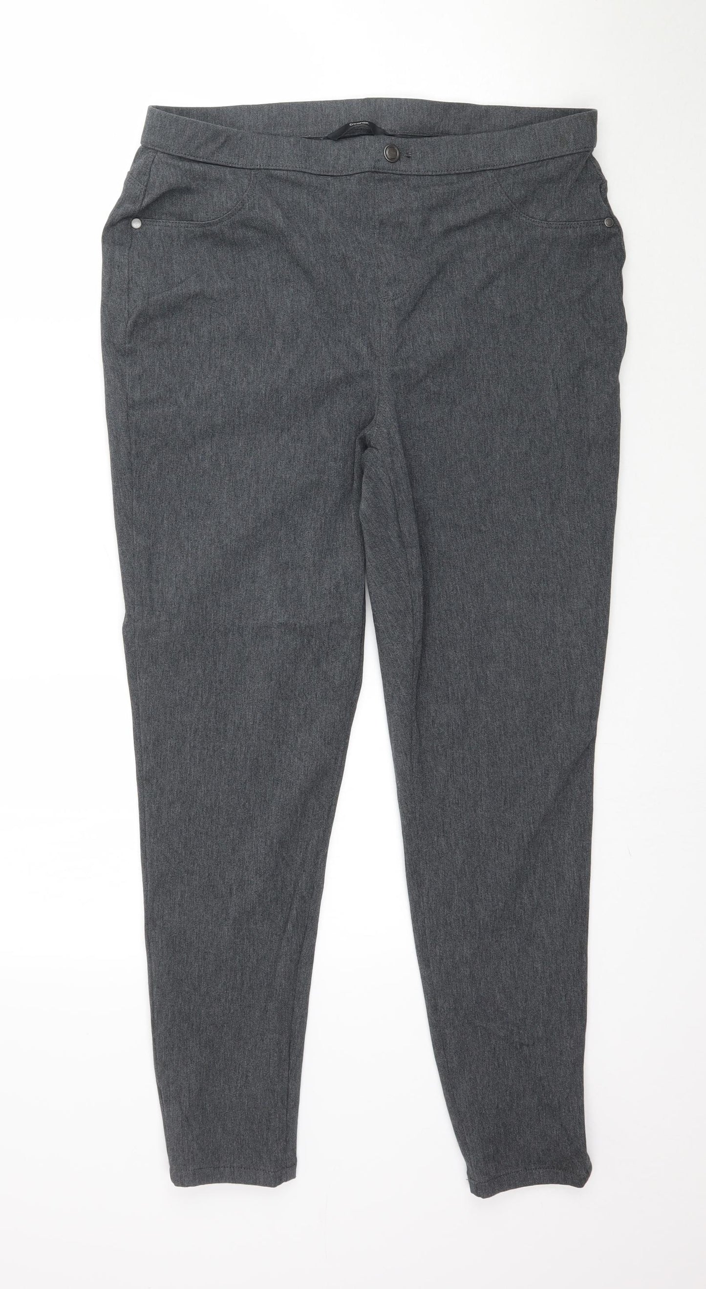 George Womens Grey   Trousers  Size 14 L27 in