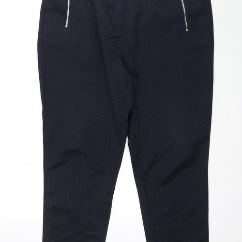 F&F Womens Blue Geometric  Trousers  Size 14 L27 in