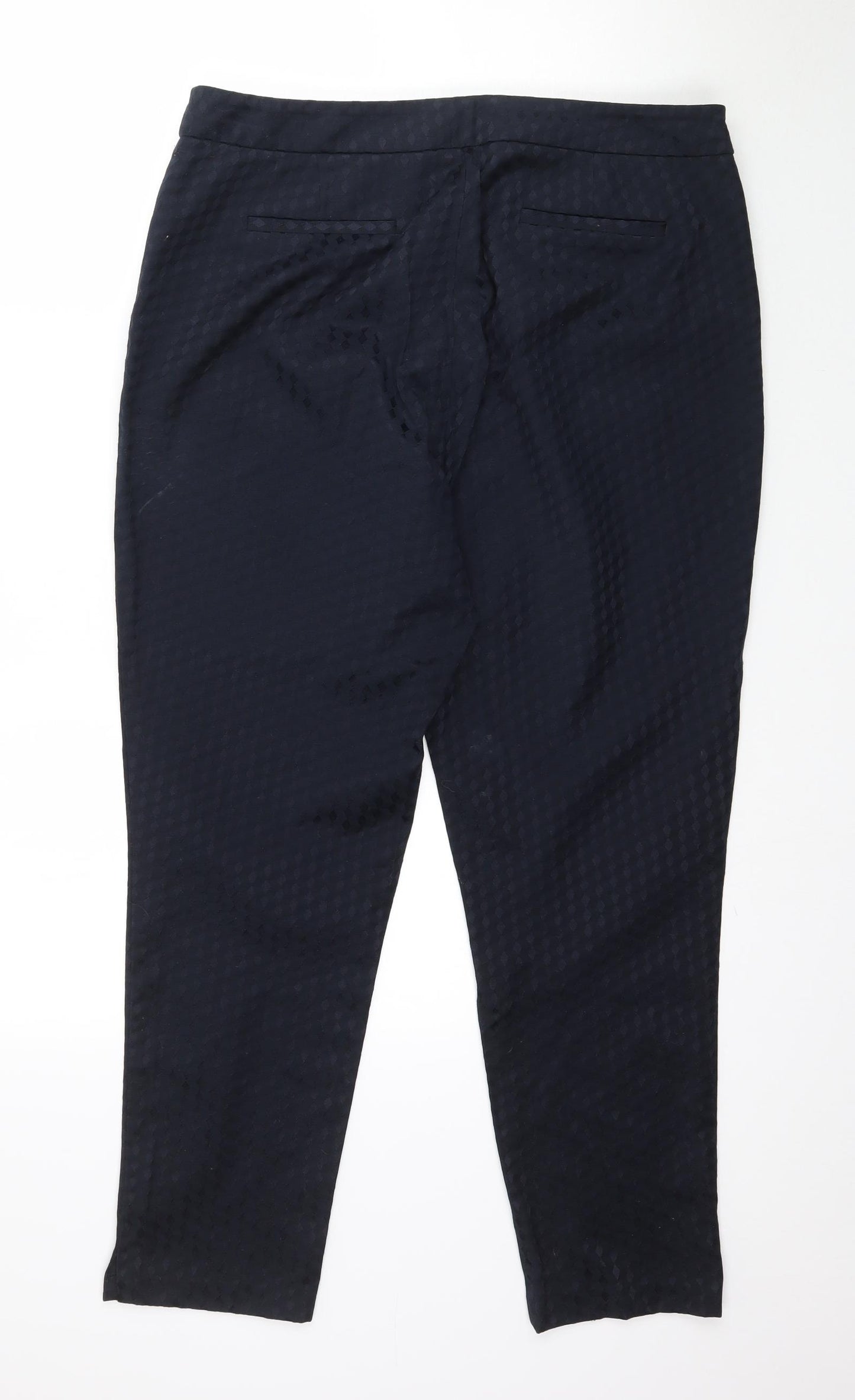 F&F Womens Blue Geometric  Trousers  Size 14 L27 in