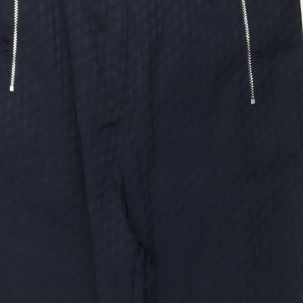 F&F Womens Blue Geometric  Trousers  Size 14 L27 in