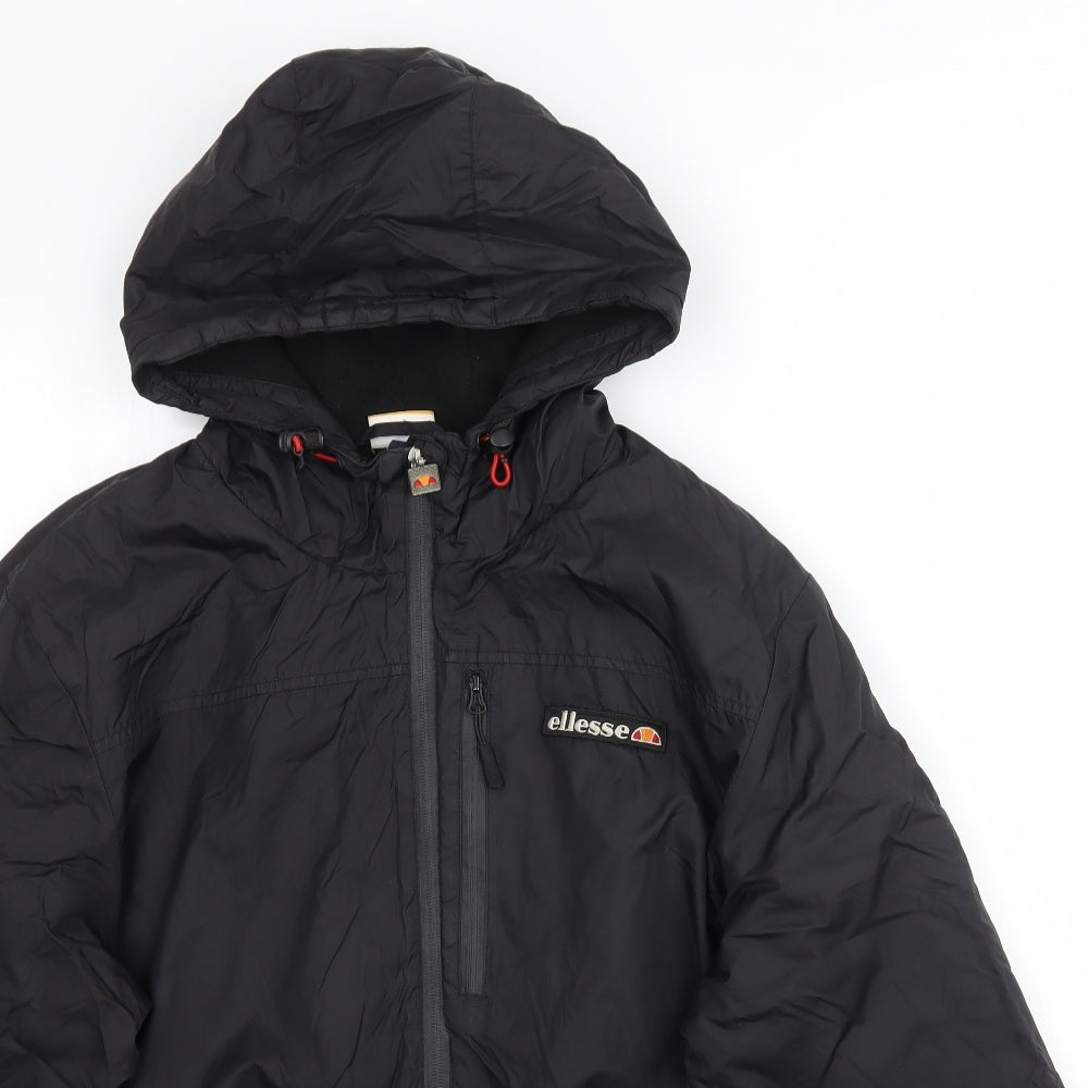 ellesse Mens Black   Rain Coat Coat Size S