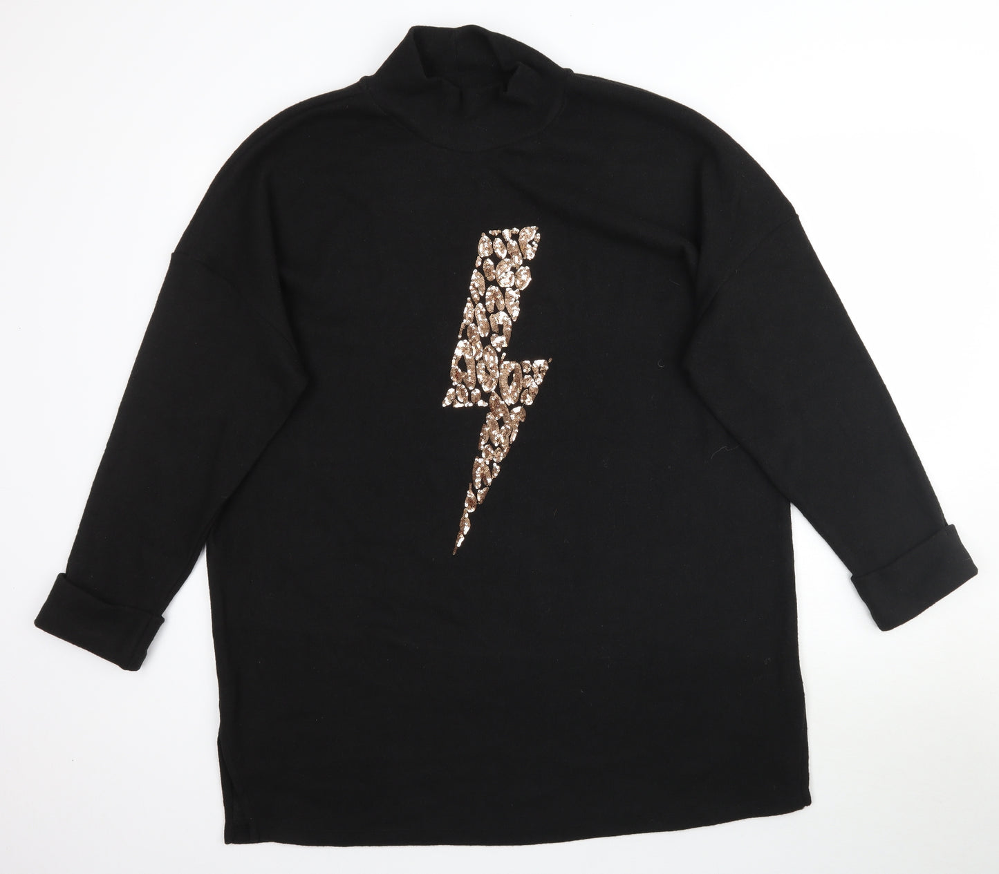 F&F Womens Black   Pullover Jumper Size 22  - Lightning Bolt