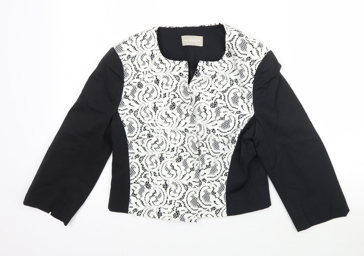 Planet Womens Black   Jacket Blazer Size 8  - Lace detail office work jacket