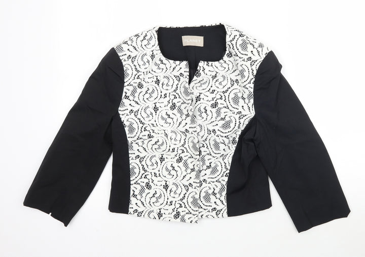 Planet Womens Black   Jacket Blazer Size 8  - Lace detail office work jacket