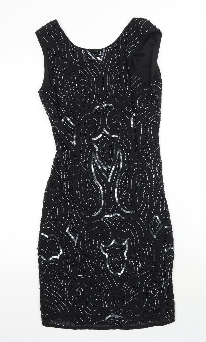 Lace & Beads Womens Black Bodycon Size S